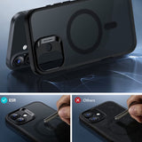 Magsafe Калъф и Протектор за iPhone 16, ESR Classic Hybrid Magnetic Set Case, Черен (2)