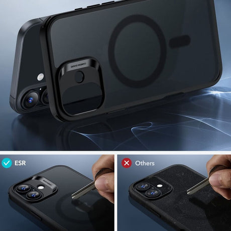 Magsafe Калъф и Протектор за iPhone 16, ESR Classic Hybrid Magnetic Set Case, Черен (2)