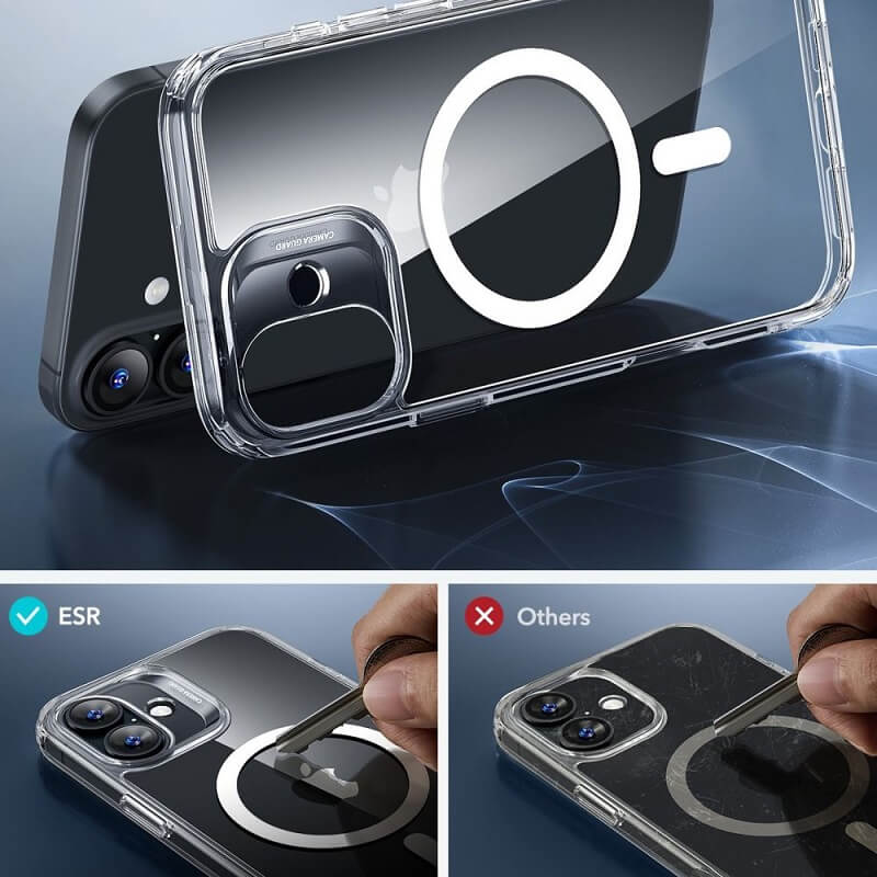 Magsafe Калъф и Протектор за iPhone 16, ESR Classic Hybrid Magnetic Set Case, Прозрачен (3)