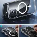 Magsafe Калъф и Протектор за iPhone 16, ESR Classic Hybrid Magnetic Set Case, Прозрачен (3)