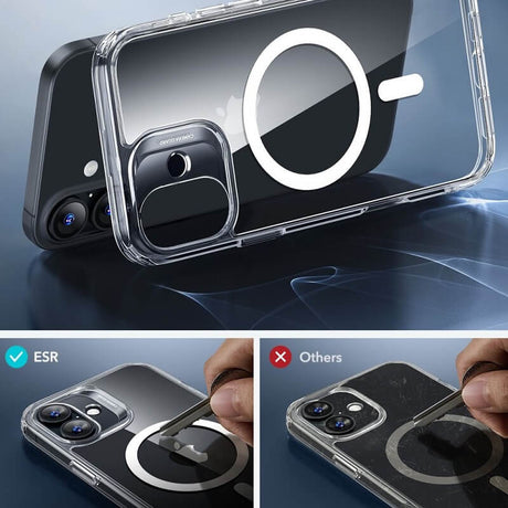 Magsafe Калъф и Протектор за iPhone 16, ESR Classic Hybrid Magnetic Set Case, Прозрачен (3)