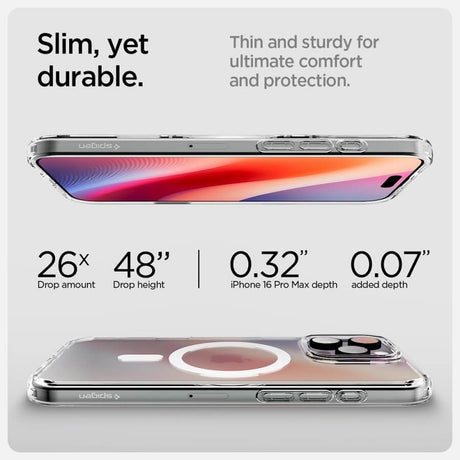 Magsafe Противоударен Калъф за iPhone 16 Pro Max, Spigen Ultra Hybrid T Case, Бял (12)