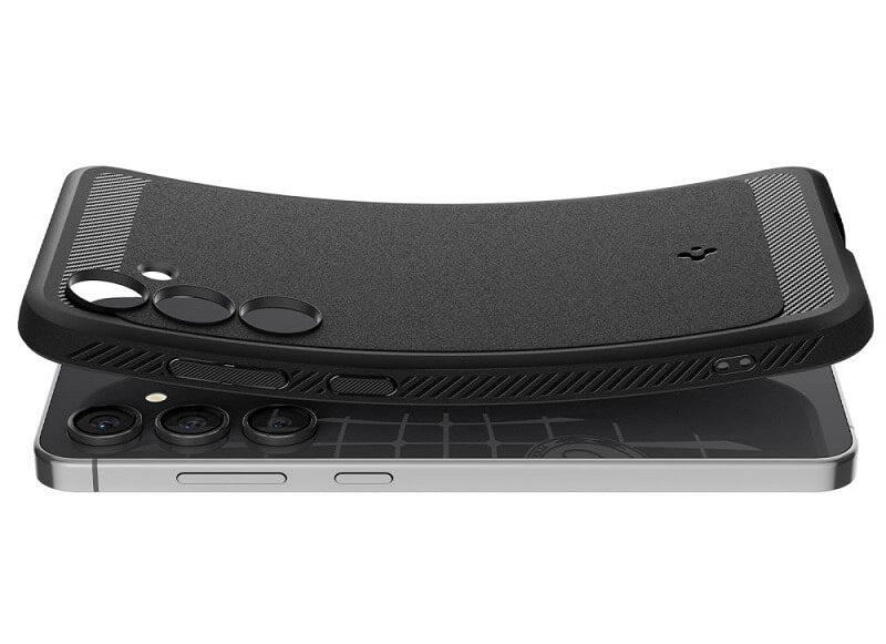 Противоударен Силиконов Калъф за Samsung S24 FE, Spigen Rugged Armor Case, Черен (5)
