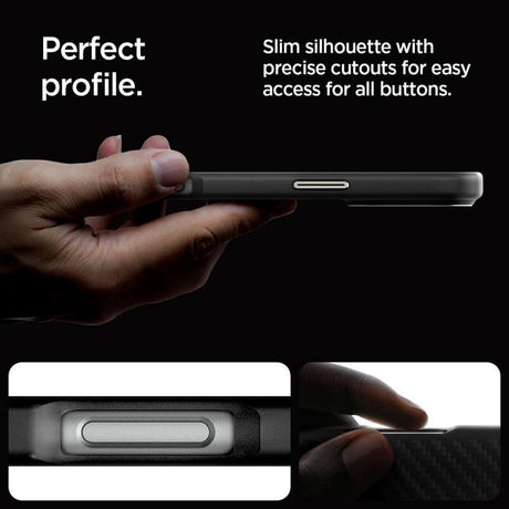 Magsafe Тънък Калъф за iPhone 16 Pro, Spigen Enzo Aramid Case, Черен (11)
