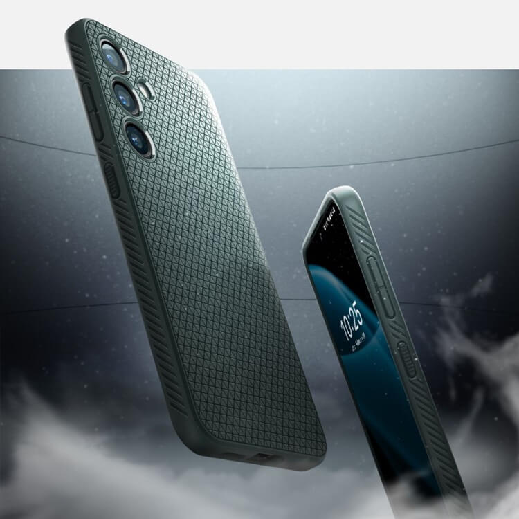 Противоударен Силиконов Калъф за Samsung S24 FE, Spigen Liquid Air Case, Зелен (8)