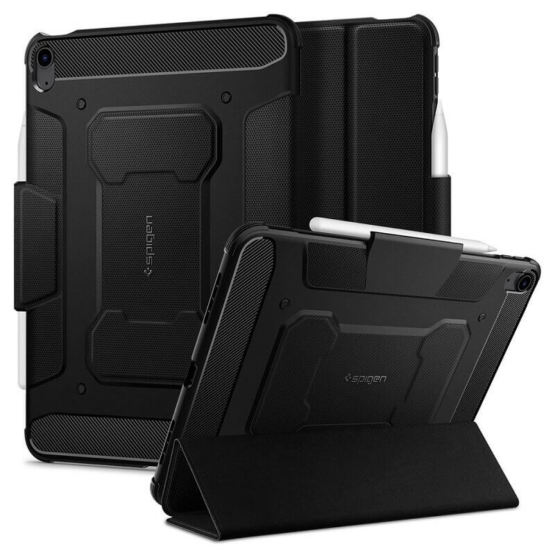 Противоударен Калъф за iPad Air 11" 2026-2020, Spigen Rugged Armor Pro Case, Черен (9)