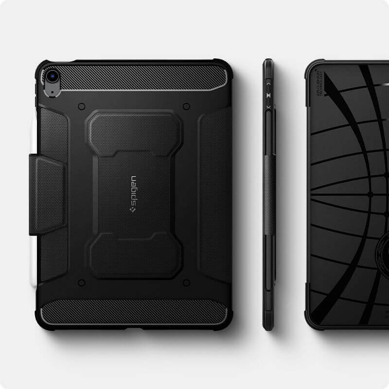 Противоударен Калъф за iPad Air 11" 2026-2020, Spigen Rugged Armor Pro Case, Черен (11)