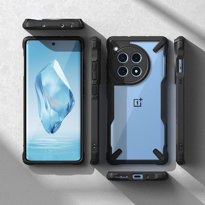 Противоударен Хибриден Калъф за Oneplus 12R, Ringke Fusion X Case, Черен (8)