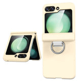 Калъф с Пръстен за Samsung Galaxy Z Flip 7 FE/Z Flip 6, GKK Ring Hinge Case, Бежов