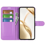 Кожен Калъф с Джобове за Honor 200, Wallet Book Case, Лилав (4)