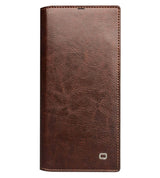 Кожен Калъф за Samsung Note 10 Plus, Qialino Book Case, Кафяв