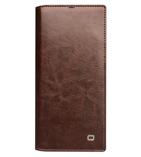 Кожен Калъф за Samsung Note 10 Plus, Qialino Book Case, Кафяв