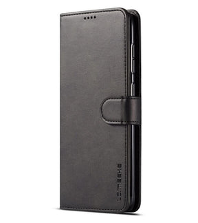 Кожен Калъф с Джобове за Samsung A70, Wallet Leather Book Case, Черен