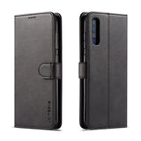 Кожен Калъф с Джобове за Samsung A70, Wallet Leather Book Case, Черен (3)