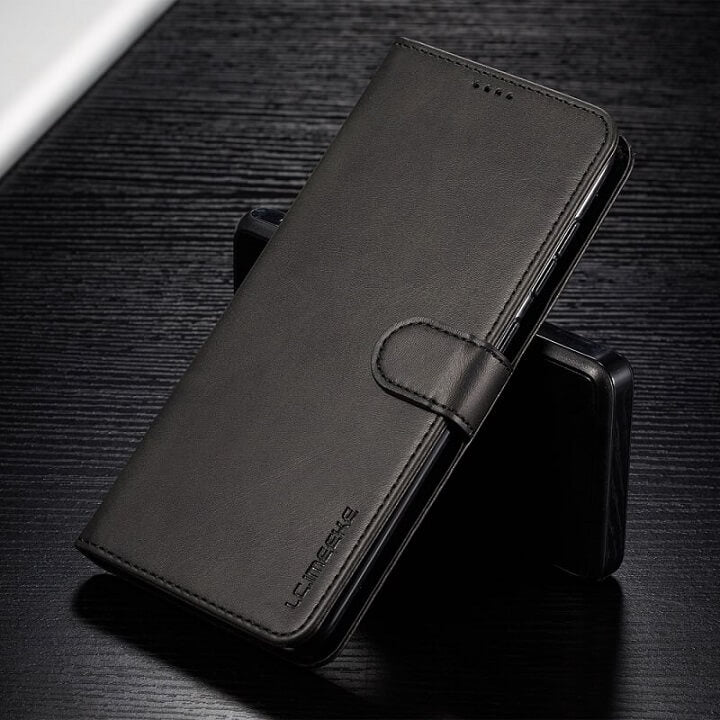 Кожен Калъф с Джобове за Samsung A70, Wallet Leather Book Case, Черен (4)