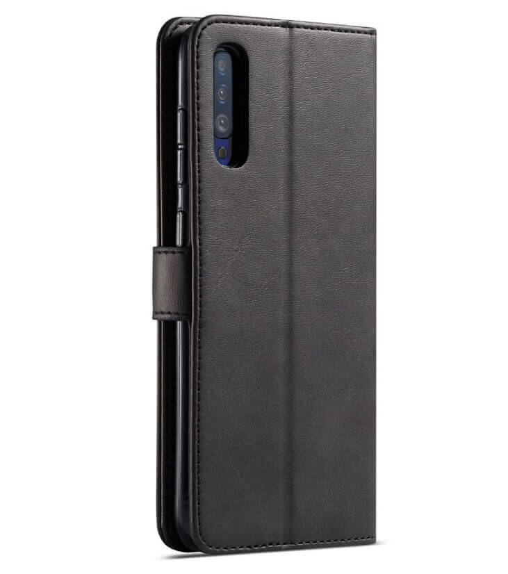 Кожен Калъф с Джобове за Samsung A70, Wallet Leather Book Case, Черен (2)