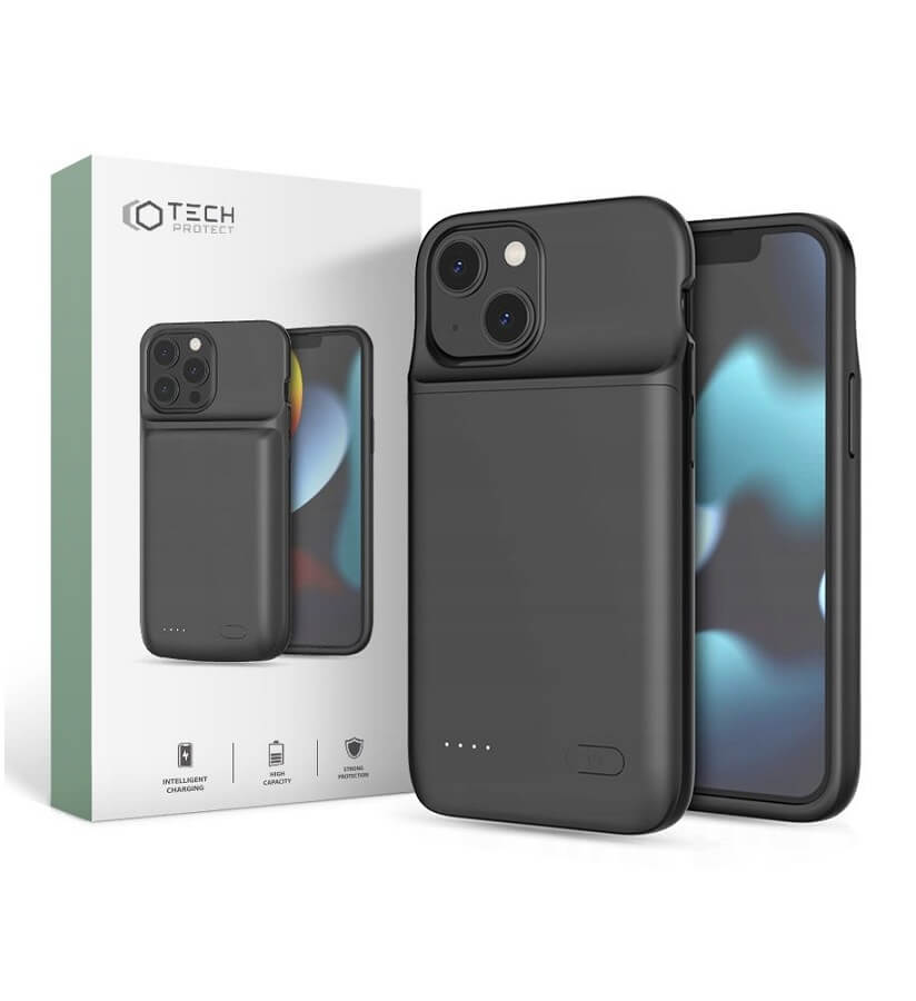 Калъф Батерия за iPhone 13 Mini/ 12 Mini, Tech-Protect Power Bank Case, Черен