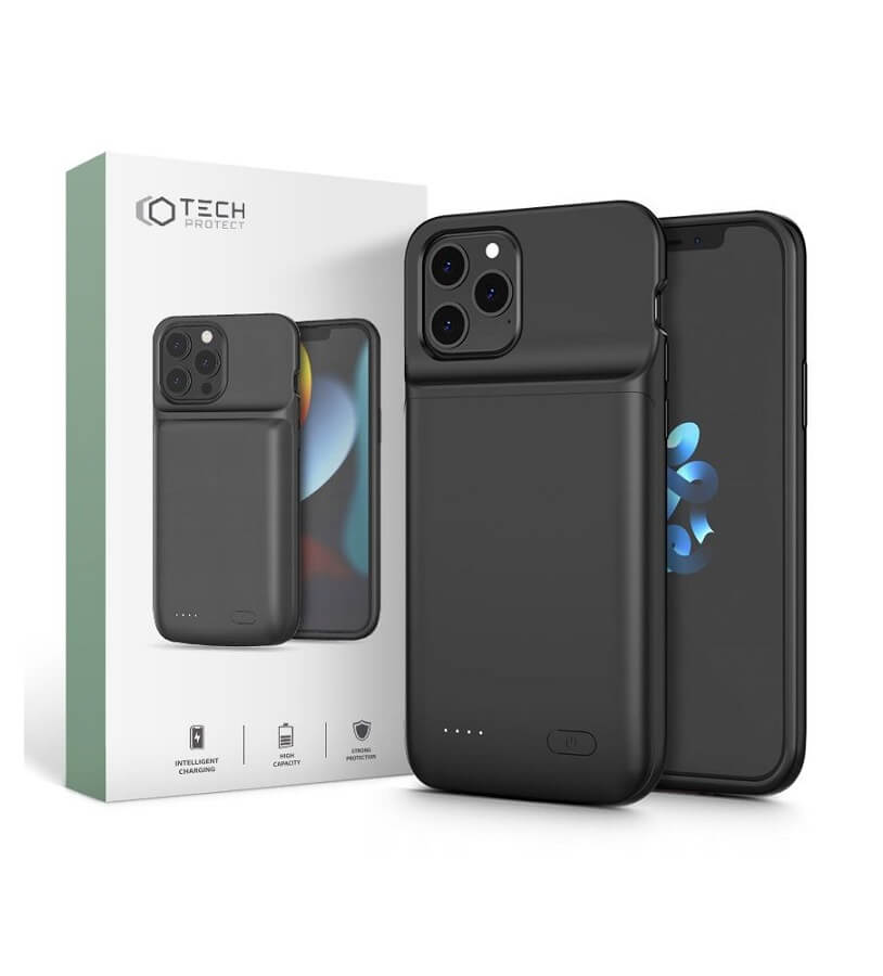 Калъф Батерия за iPhone 12 Pro/ 12, Tech-Protect Power Bank Case, Черен