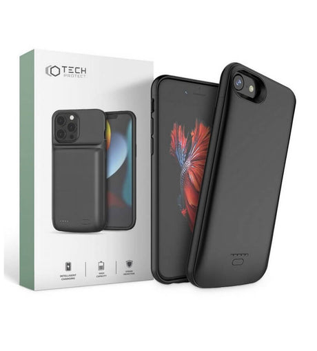 Калъф Батерия за iPhone SE 2022/2020 8/7, Tech-Protect Power Bank Case, Черен