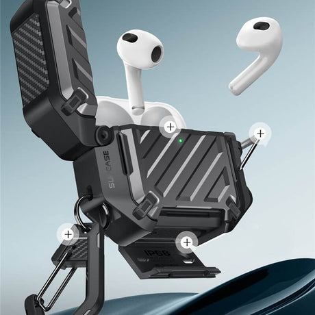 Magsafe Водоустойчив Калъф за Airpods 4, Supcase UB Pro, Черен (2)