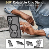 Magsafe Калъф за Samsung S24 FE, Tech-Protect Magring Case, Черен (4)