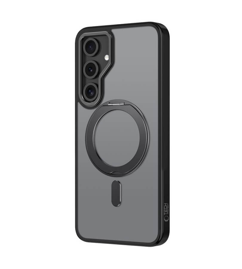 Magsafe Калъф за Samsung S24 FE, Tech-Protect Magring Case, Черен (2)