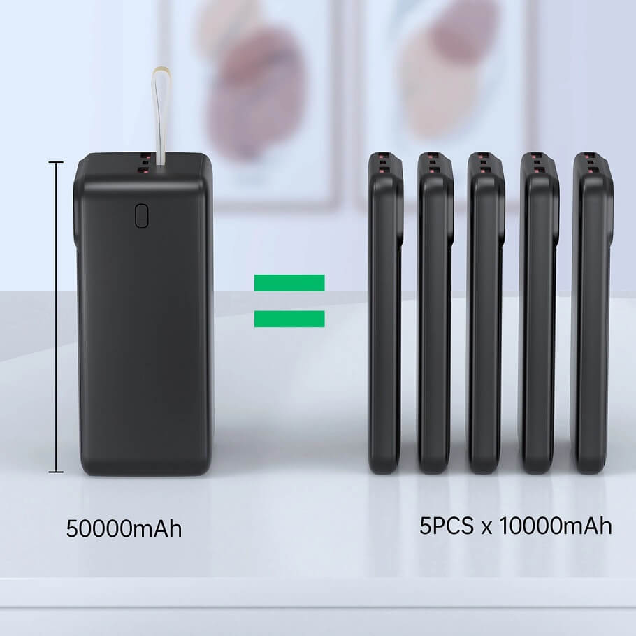 Външна Батерия с Бързо Зареждане, Choetech B732 22.5W PD/QC 50000 mAh, Черен (9)