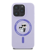 Magsafe Калъф за iPhone 16 Pro, Karl Lagerfeld Karl&Choupette Heads Ring Case, Лилав (2)