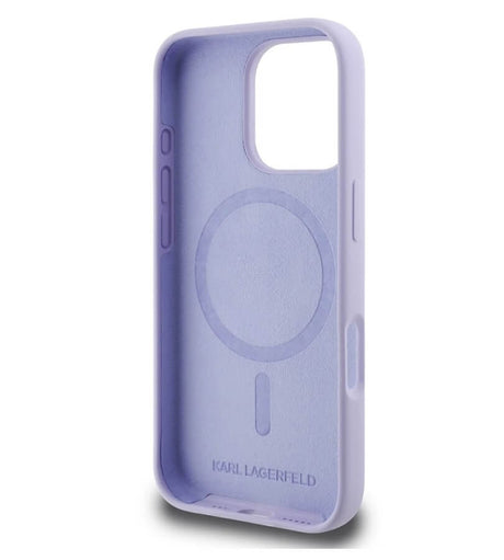 Magsafe Калъф за iPhone 16 Pro, Karl Lagerfeld Karl&Choupette Heads Ring Case, Лилав (5)
