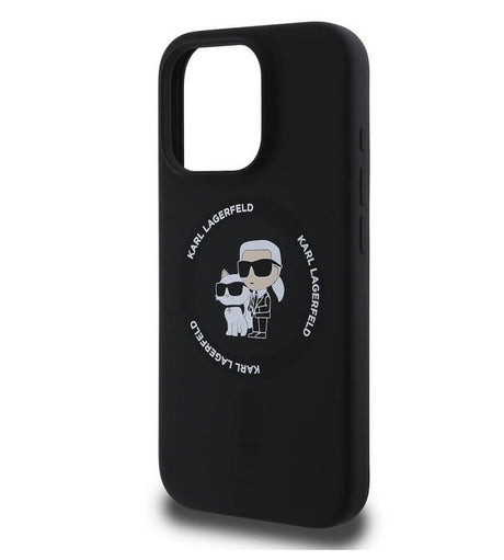 Magsafe Калъф за iPhone 16 Pro Max, Karl Lagerfeld Karl&Choupette Heads Ring Case, Черен (4)