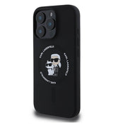 Magsafe Калъф за iPhone 16 Pro Max, Karl Lagerfeld Karl&Choupette Heads Ring Case, Черен (3)