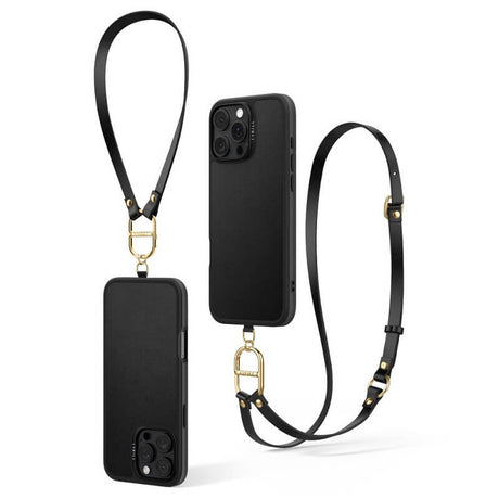 Magsafe Кожен Калъф с Връзки за iPhone 16 Pro, Spigen Cyrill Kajuk Classic Charm, Черен (3)