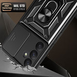 Калъф с Предпазител за Камера и Стойка за Samsung S24 FE, Tech-Protect CamShield Pro Case, Черен (2)