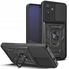 Калъф с Предпазител за Камера и Стойка за Samsung S24 FE, Tech-Protect CamShield Pro Case, Черен