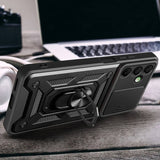 Калъф с Предпазител за Камера и Стойка за Samsung A16, Tech-Protect Kickstand Pro Case, Черен (5)