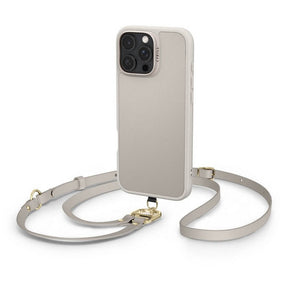 Magsafe Кожен Калъф с Връзки за iPhone 16 Pro Max, Spigen Cyrill Kajuk Classic Charm, Бежов
