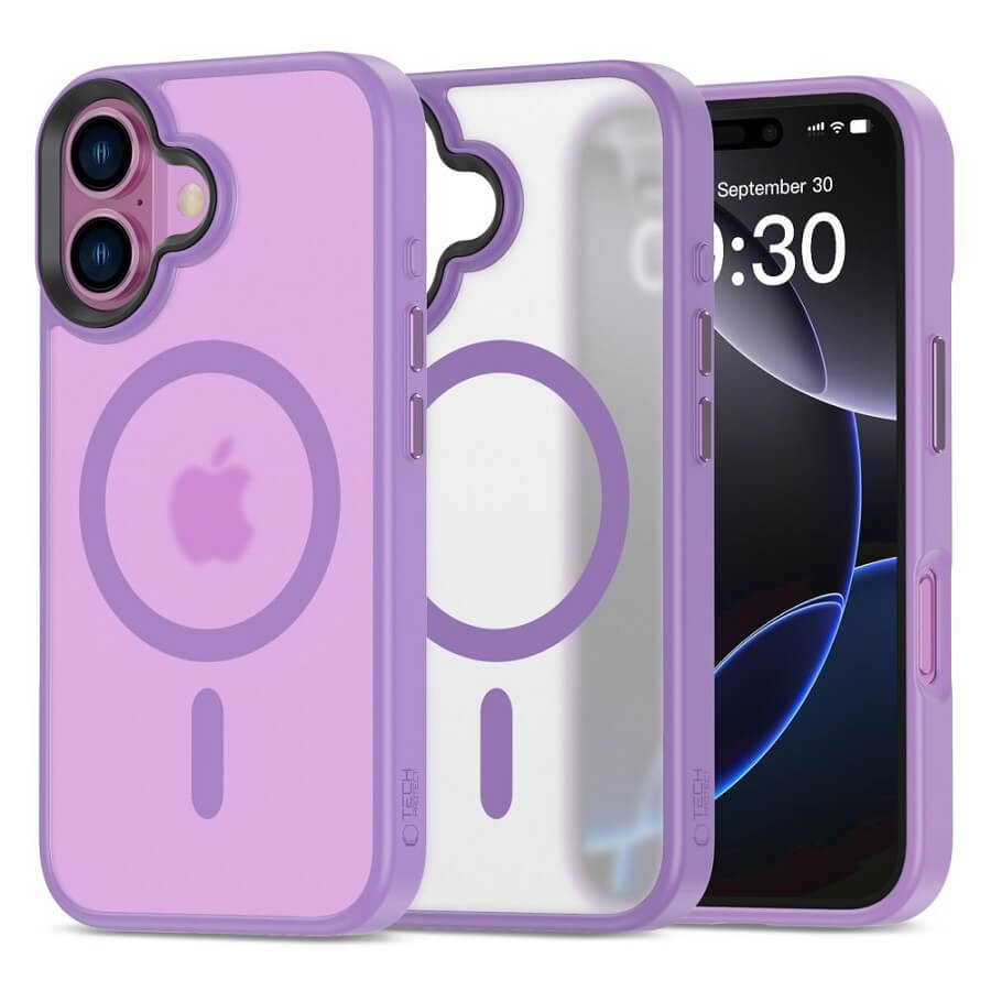 Magsafe Калъф за iPhone 16, Tech-Protect MagMat Case, Лилав