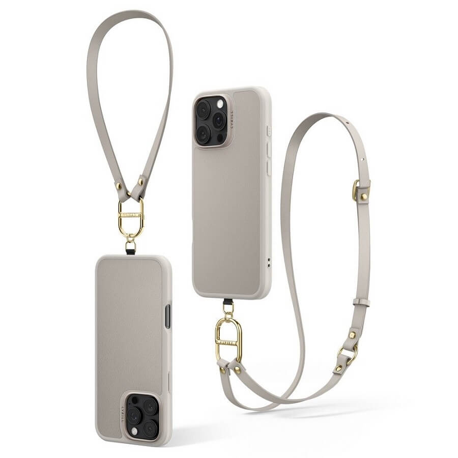 Magsafe Кожен Калъф с Връзки за iPhone 16 Pro Max, Spigen Cyrill Kajuk Classic Charm, Бежов (6)