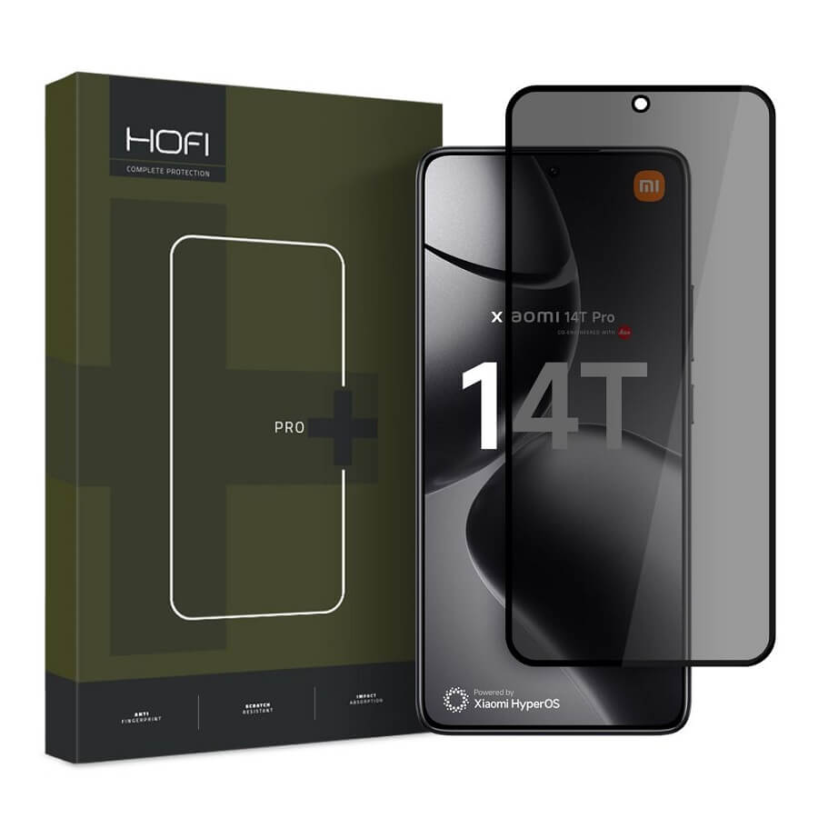 Затъмняващ Протектор за Xiaomi 14T/ 14T Pro, Hofi Privacy Anty-Spy Glass, Черен