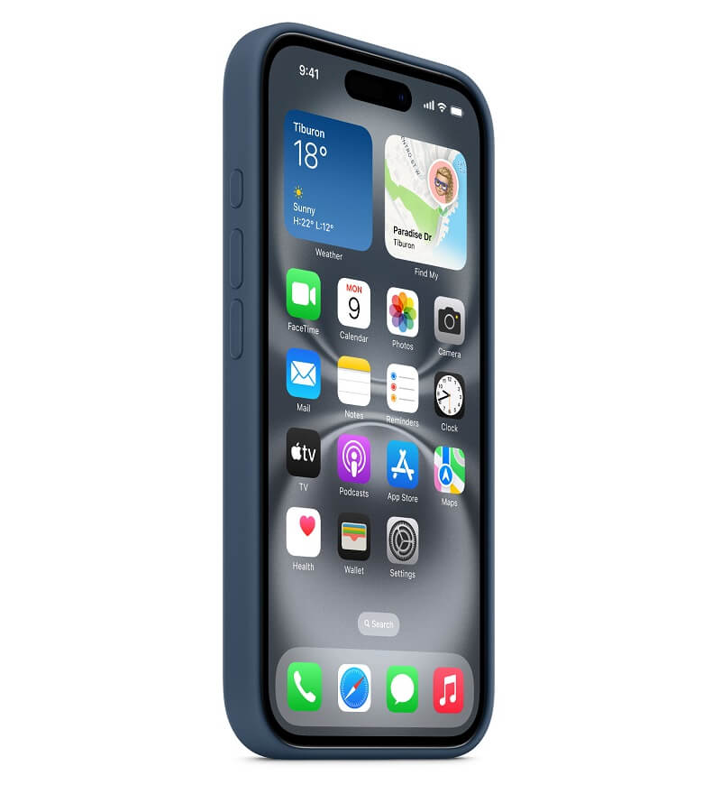 Оригинален Силиконов Калъф за iPhone 16, Silicone Magsafe Case MYY23ZM/A, Син (4)