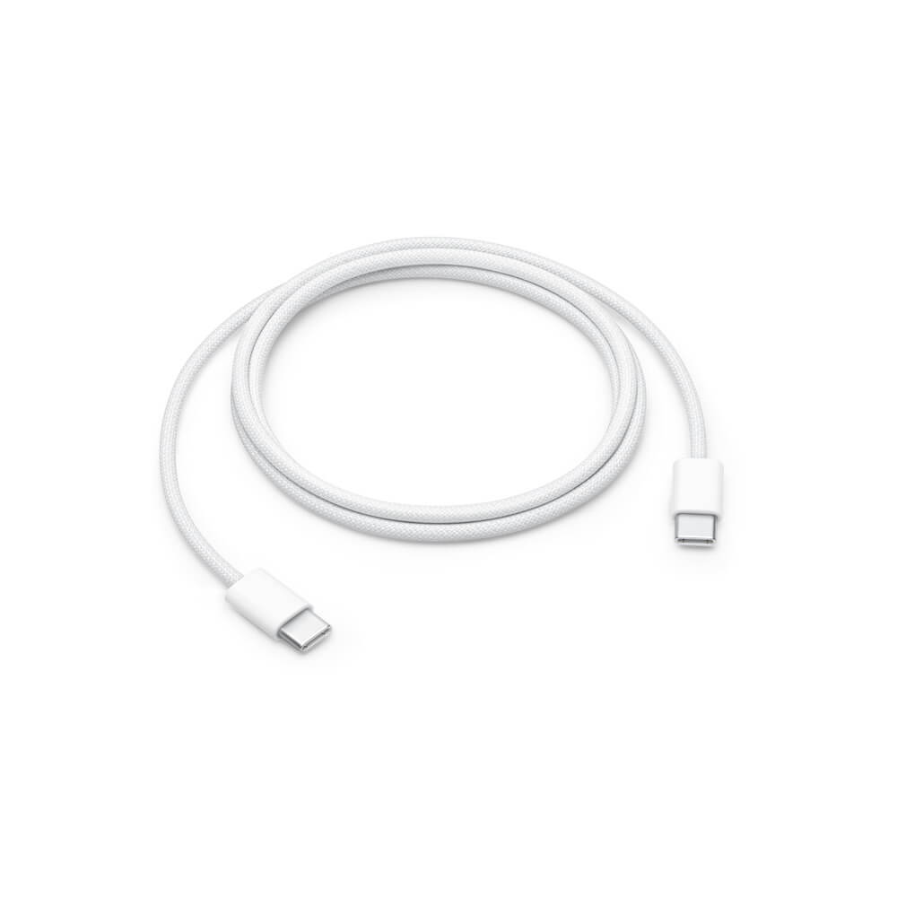 Оригинален USB-C Кабел, Apple USB-C to USB-C Woven 60W MQKJ3ZM/A 1m, Бял (Bulk)