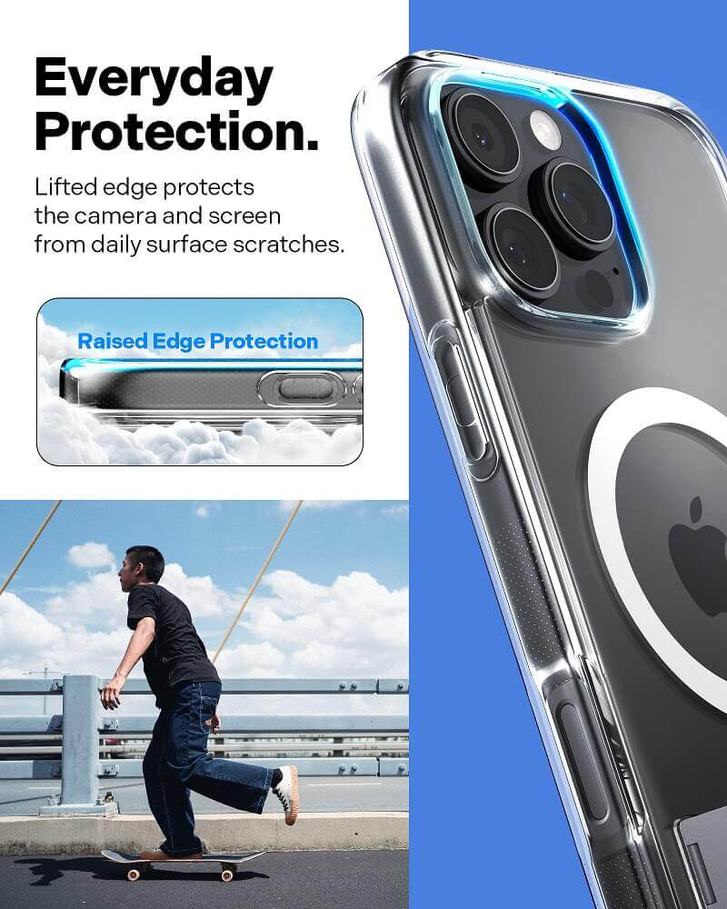 Magsafe Калъф за iPhone 16 Pro, Spigen Caseology Capella Kickstand Case, Прозрачен (12)