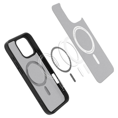 Magsafe Противоударен Калъф за iPhone 16 Pro, Spigen Ultra Hybrid T Frost Case, Черен (6)