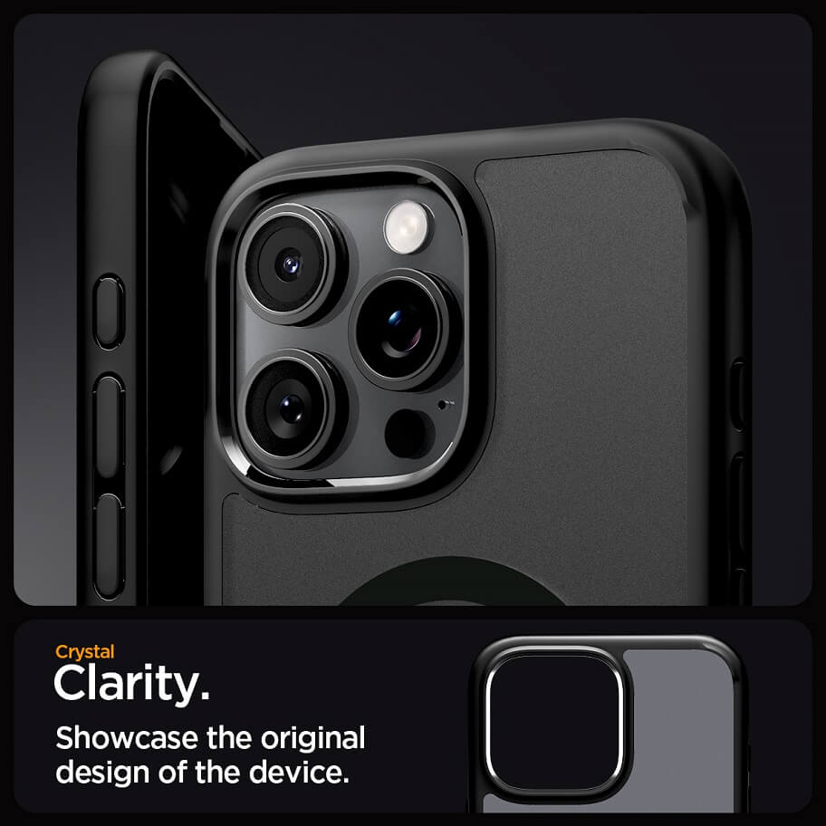 Magsafe Противоударен Калъф за iPhone 16 Pro Max, Spigen Ultra Hybrid T Frost Case, Черен (8)