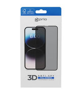 Затъмняващ Протектор за iPhone 15 Pro Max, Prio 3D Privacy Tempered Glass, Черен