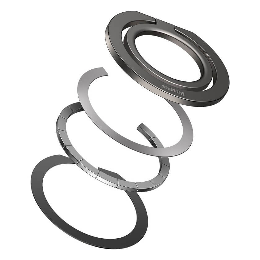 Magsafe Поставка-Пръстен, Baseus Halo Metal Ring Stand, Тъмно Сив (6)