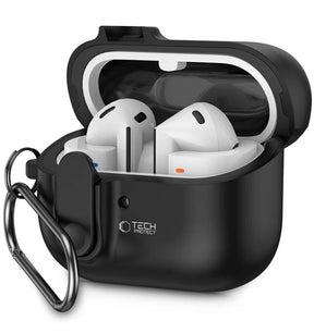 Калъф за Samsung Galaxy Buds 3 Pro/ 3 FE/ 3, Tech-Protect Slim Hook Case, Черен