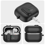 Калъф за Samsung Galaxy Buds 3 Pro/ 3 FE/ 3, Tech-Protect Slim Hook Case, Черен (6)