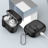 Калъф за Samsung Galaxy Buds 3 Pro/ 3 FE/ 3, Tech-Protect Slim Hook Case, Черен (3)