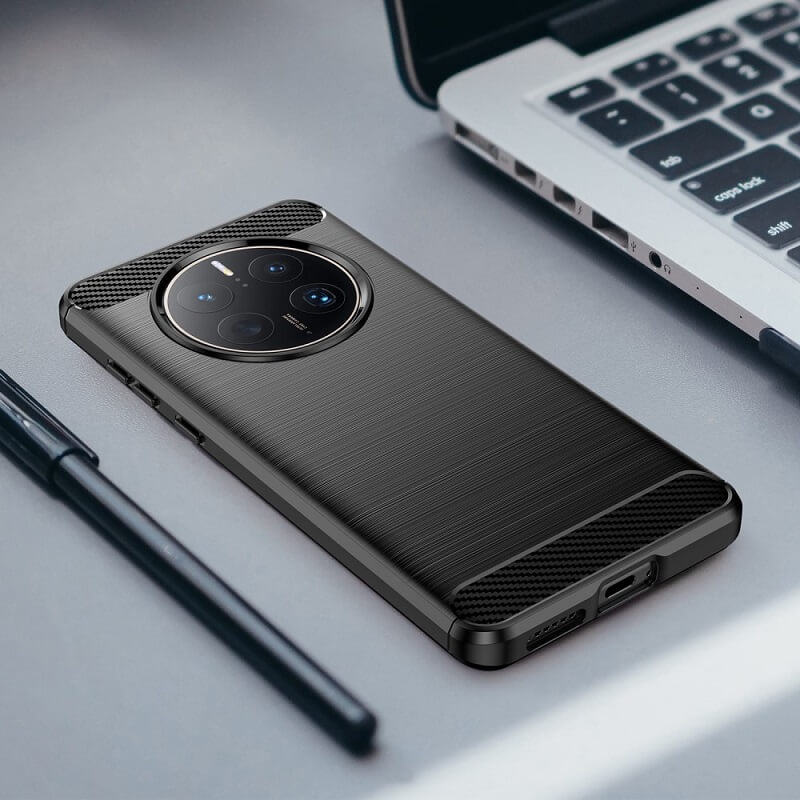 Противоударен Калъф за Huawei Mate 50 Pro, Premium Carbon Case, Черен (6)